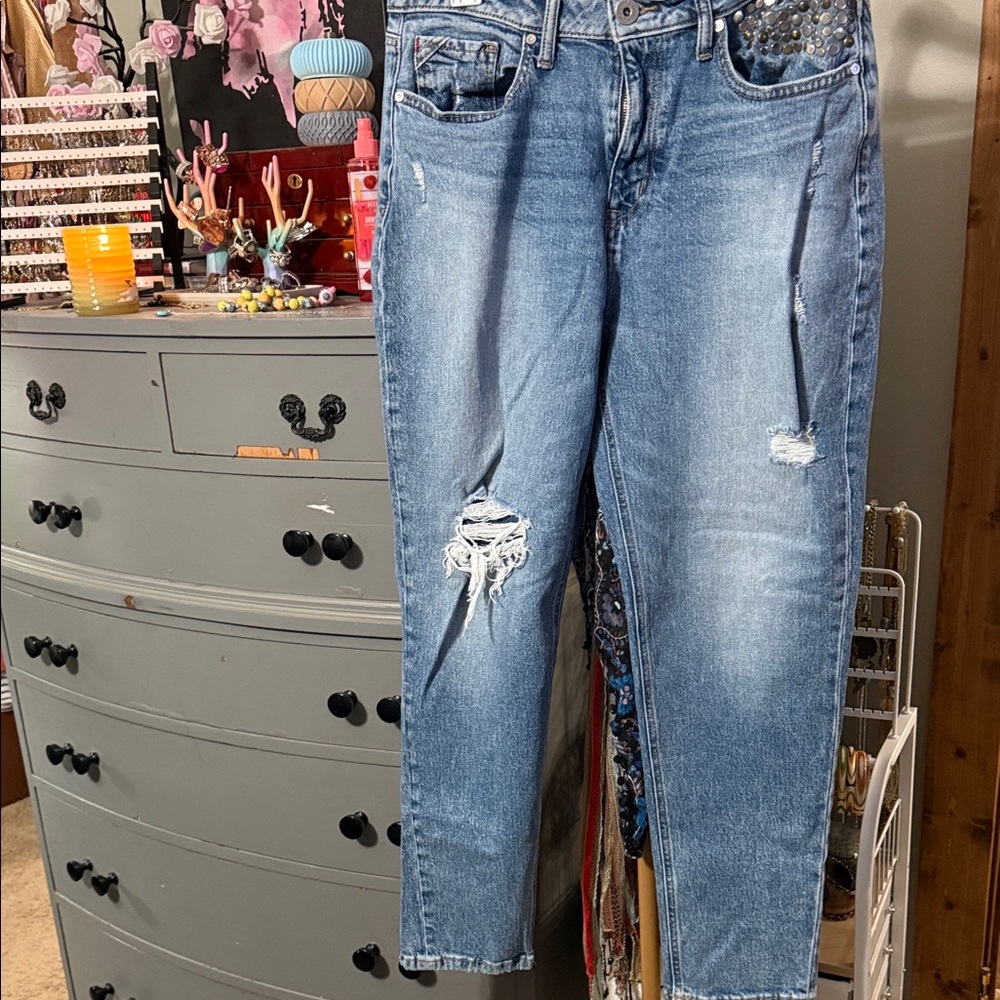 Edge Blue Distressed Boyfriend Jeans